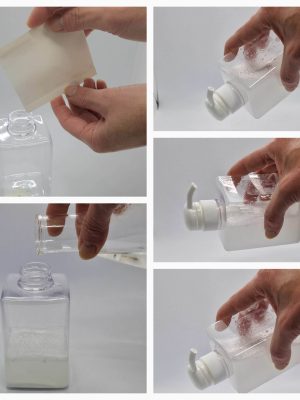 Gel en polvo reconstituido
